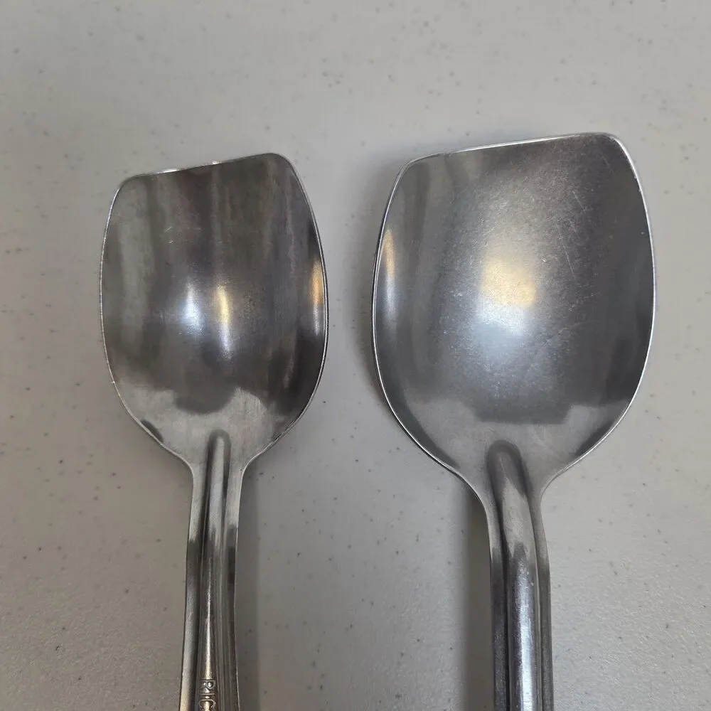 Set of 2 Vintage Richcraft Stainless Steel Serving Spoons 13.25